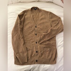 Uniqlo Men's Tan Cardigan Sweater